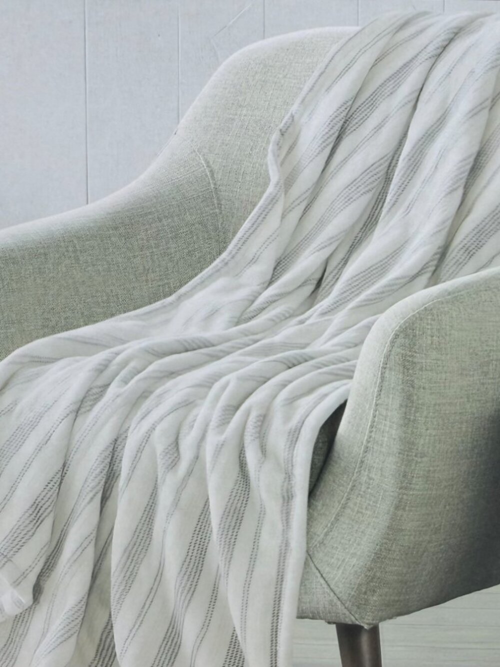 Cuddl Duds Heated Throw Blanket 50x60 Plush Gray Stripe NIB Remote Control - Picture 5 of 8